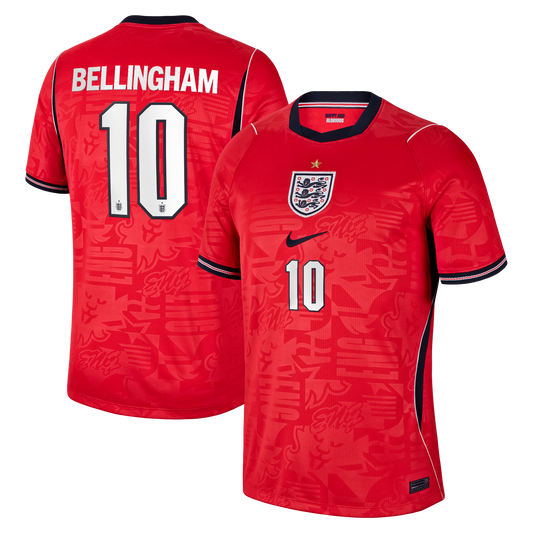 Jude Bellingham England National Team Nike 2026 Away Stadium Replica Jersey - Red