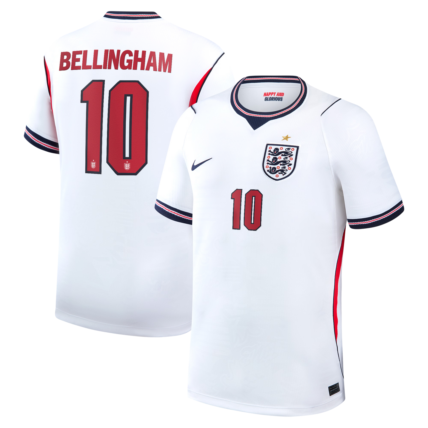 Jude Bellingham England National Team Nike 2026 Home Stadium Replica Jersey - White